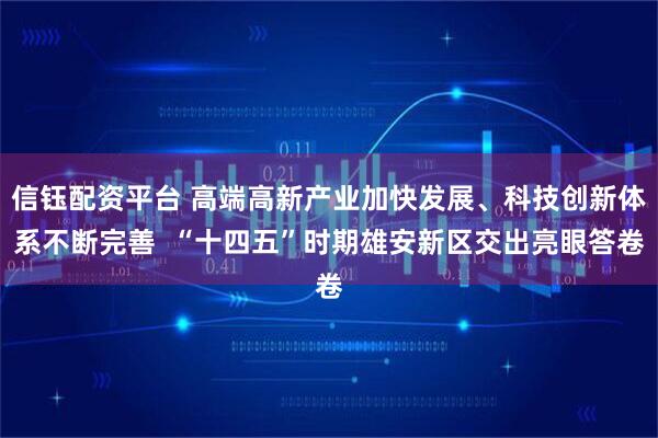 信钰配资平台 高端高新产业加快发展、科技创新体系不断完善  “十四五”时期雄安新区交出亮眼答卷